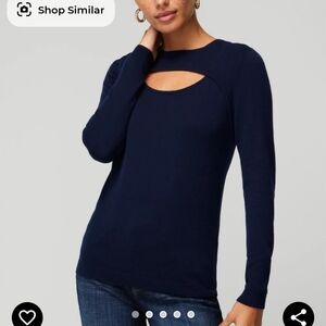 Cashmere Blend Cutout Crew Neck Sweater